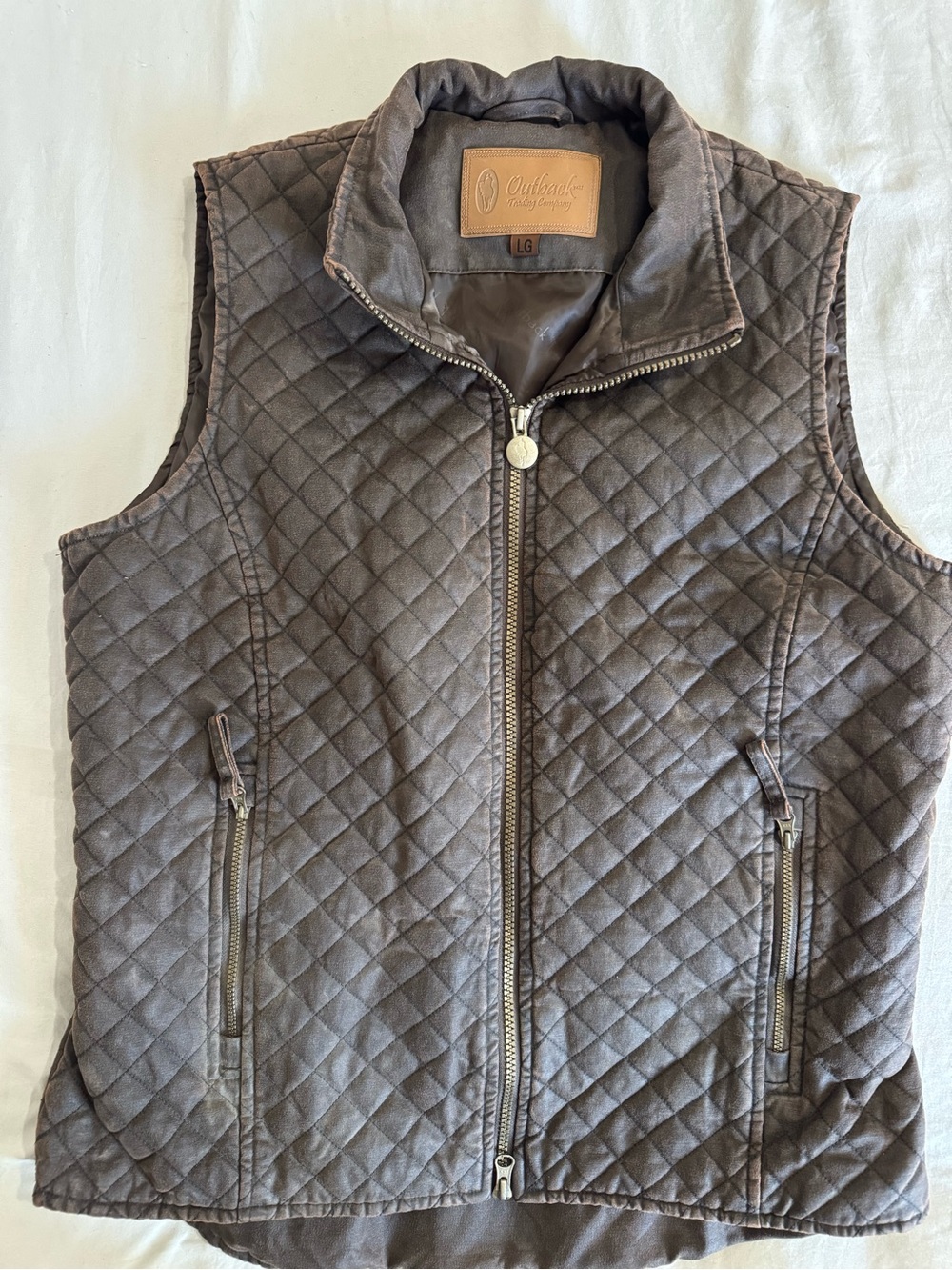 Outback Trading Company Women's Quilted Brown Vest